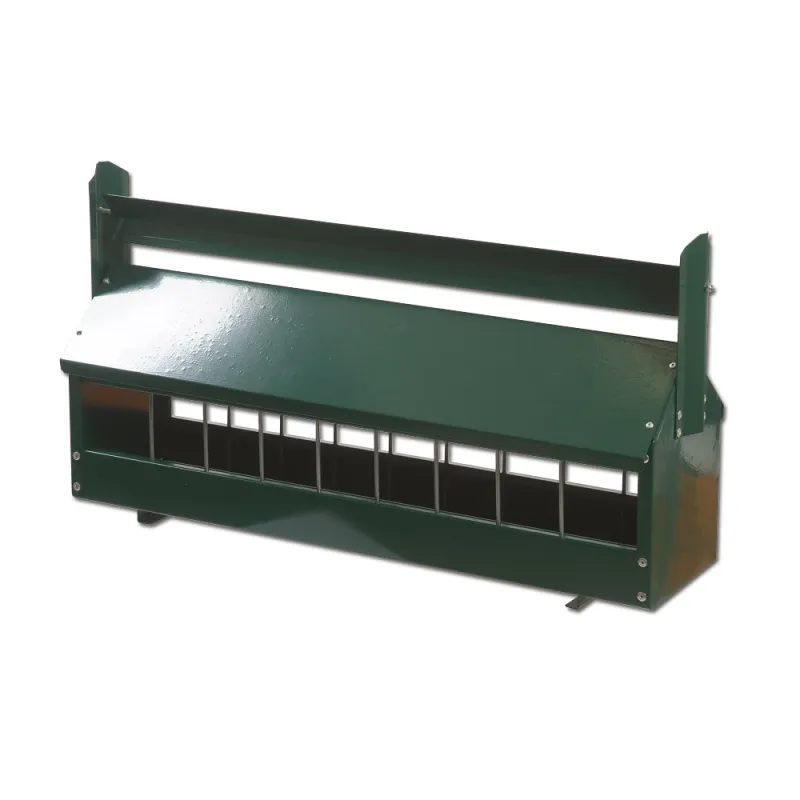 Mangeoire galva avec rouleau thermolaqué vert