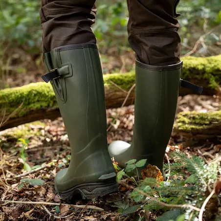 Bottes Veneur néo Homme - Vert 100% Caoutchouc