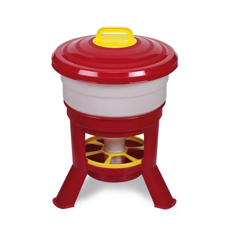 Kit Impérial Mangeoire & Abreuvoir 30L pour Volailles - Bleu/Rouge/Blanc Gaun