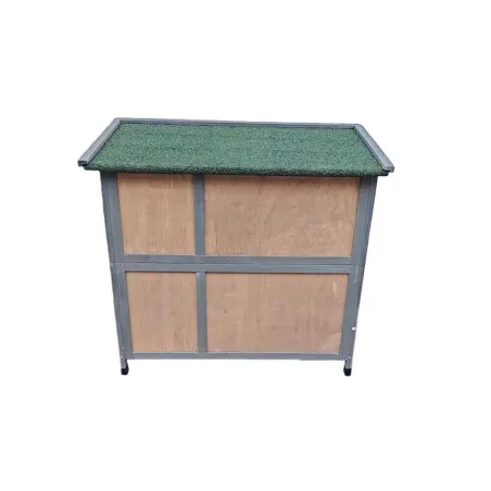 Clapier double pour lapins bois 2 logements toit en asphalte