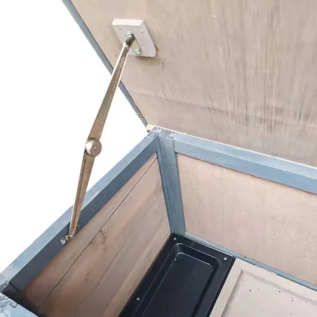 Clapier double pour lapins bois 2 logements toit en asphalte