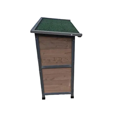 Clapier double pour lapins bois 2 logements toit en asphalte