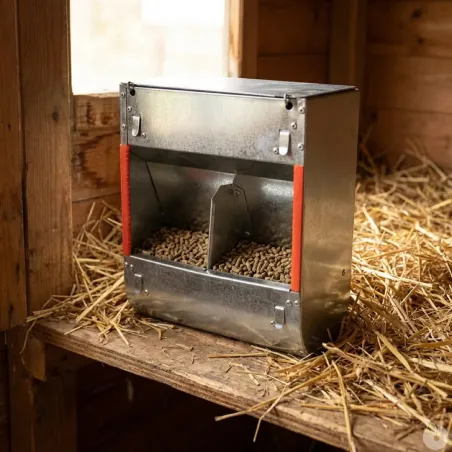 Lot de 10 Mangeoires lapins trémie 2 compartiments