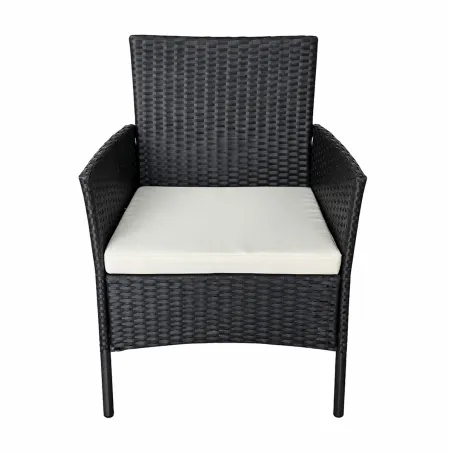 Salon de jardin 4 pièces résine tressée noir