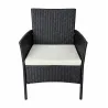 Salon de jardin 4 pièces résine tressée noir