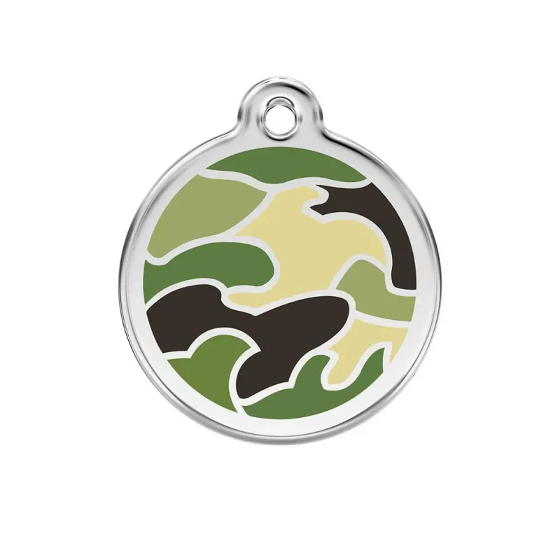 Médaille en Acier Inoxydable Camo - Gravure Personnalisable 3 Lignes