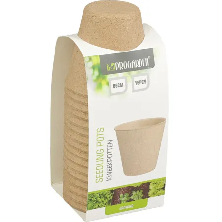 16 Pots Biodégradables Ronds Ø6cm pour Semis et Culture