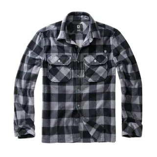 Chemise Polaire Homme Jeff Brandit® - Gris et Noir - Manches Longues