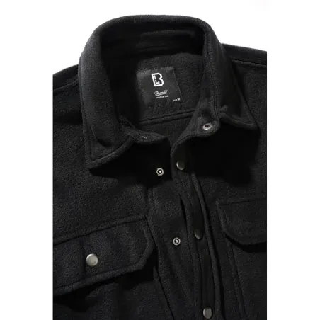 Chemise polaire homme Jeff Brandit® - Manches longues - Noir