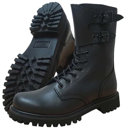 Chaussures tactique Rangers type militaire cuir semelle Goodyear® noire