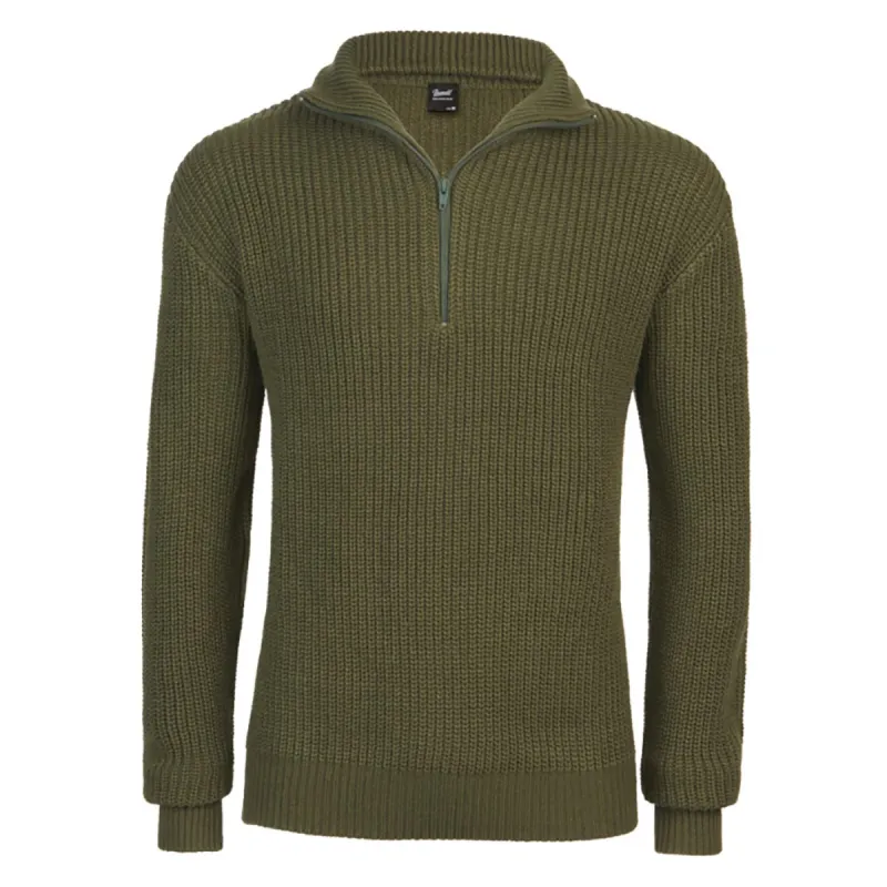 Pull Troyer Olive à Col Camionneur - Brandit® Homme