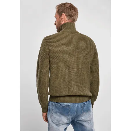 Pull Troyer Olive à Col Camionneur - Brandit® Homme