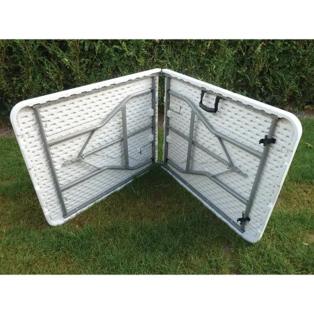 Table pliante en résine 10 couverts 180x70x74cm pieds métal