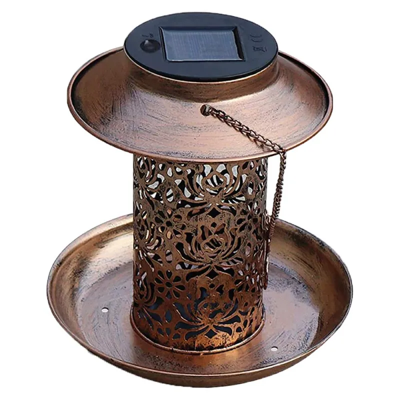 Lanterne solaire et mangeoire Ø 19 x 20 cm