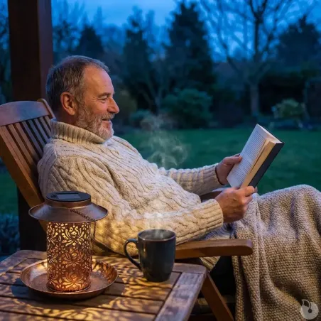 Lanterne solaire et mangeoire Ø 19 x 20 cm