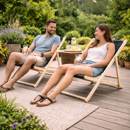 Lot de 2 chiliennes pin coton 300D gris