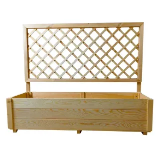 Carré potager ou jardinière rectangulaire avec treillis