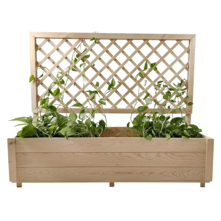 Carré potager ou jardinière rectangulaire avec treillis
