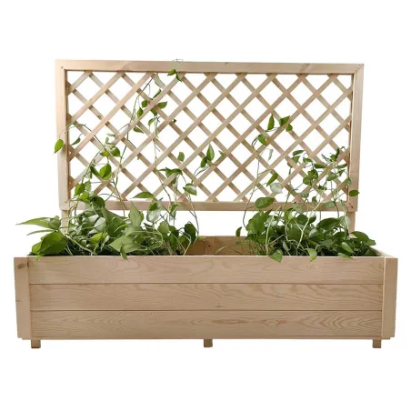 Carré potager ou jardinière rectangulaire avec treillis