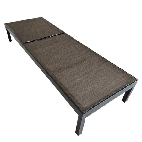 Lot de 2 Bains de soleil en aluminium taupe 193 x 65 x 32 cm