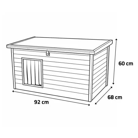 Niche en bois haute isolation 92x68x60cm - Épicéa 3 couches avec toit étanche