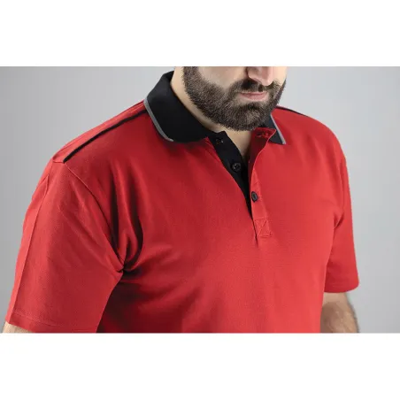 Polo Homme LMA® Rouge en Coton-Polyester - Col Chemise - 160g/m²