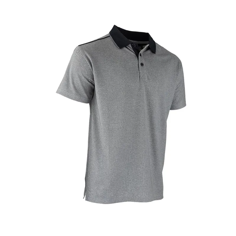 Polo Homme LMA® Manches Courtes Col Chemise - Gris Chiné