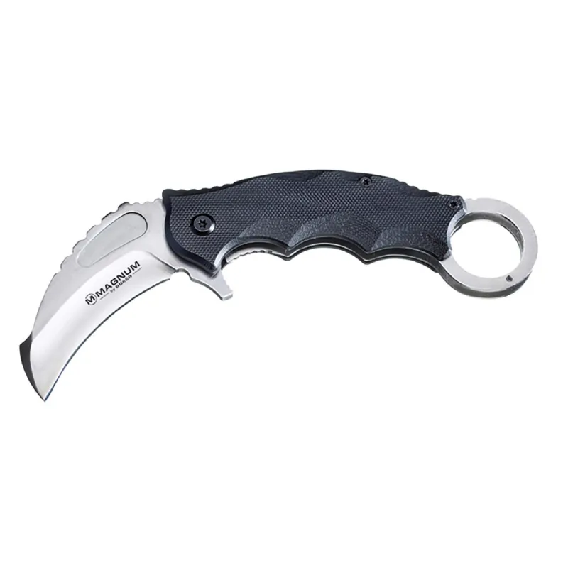 Couteau Alpha Kilo - Lame Karambit 7 cm en Acier 440A - Manche G10 Noir