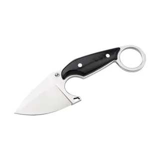 Couteau Enki - Lame Drop Point 5,8 cm en Acier 440B avec Manche Micarta Noir