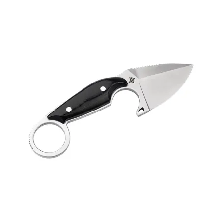 Couteau Enki - Lame Drop Point 5,8 cm en Acier 440B avec Manche Micarta Noir