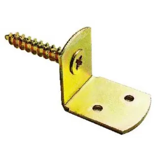 Lot de 4 équerres de fixation pour clôture en acier galvanisé - Vis 3,8 cm incluses