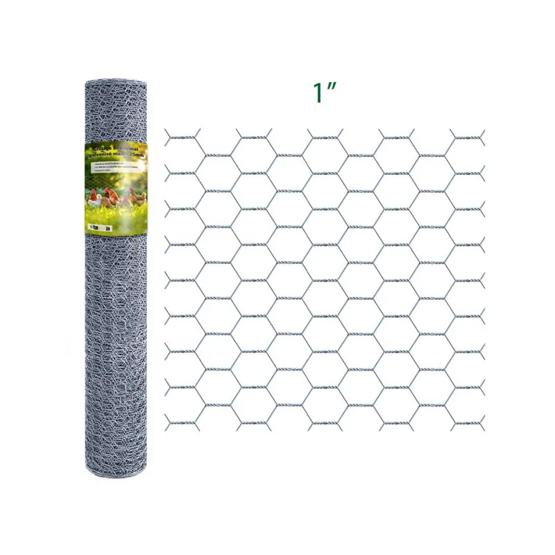 Grillage Hexagonal Galvanisé - Maille 25 mm - Hauteur 0,50 m - Rouleau de 25 m