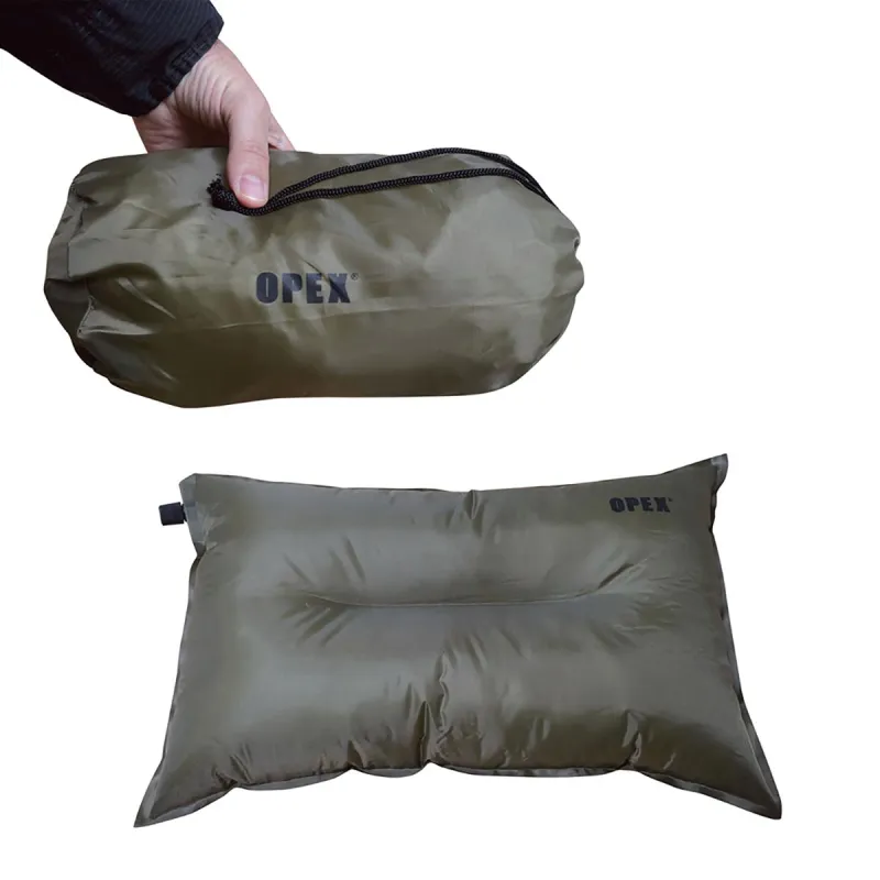 Oreiller Auto-Gonflable Vert Armée - Confort Nomade en Polyester Ripstop