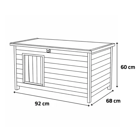 Niche en bois haute isolation 92x68x60cm - Épicéa 3 couches avec toit étanche