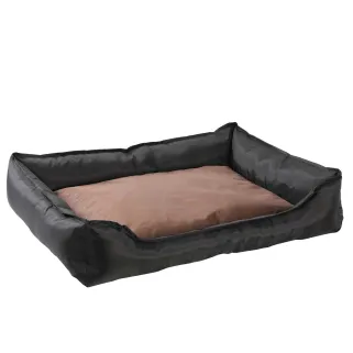 Coussin noir assise marron 300d 90x70x20cm