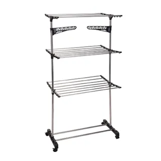 Séchoir à linge métal 4 roues 80x57cm