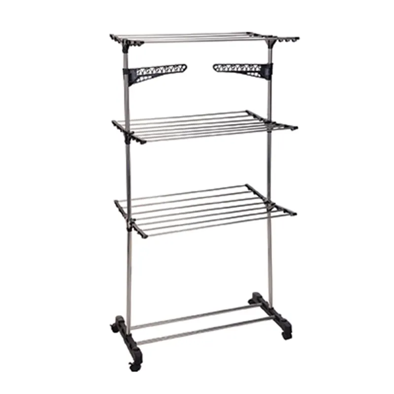 Séchoir à linge métal 4 roues 80x57cm