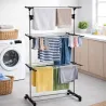 Séchoir à linge métal 4 roues 80x57cm