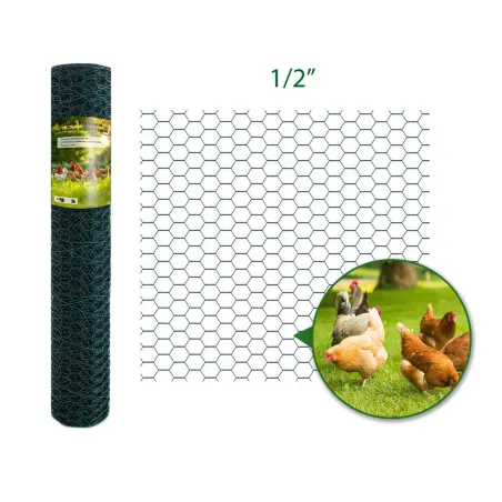 Filet Hexa Plasti Vert - Maille 13 - Hauteur 1m - 25m linéaires
