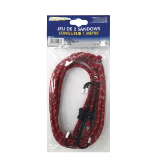 Lot de 2 tendeurs élastiques 1 mètre avec crochets