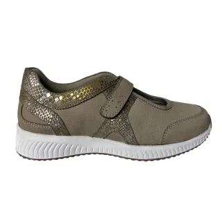 Baskets à scratch Doka en cuir beige pour femme - Ayoka