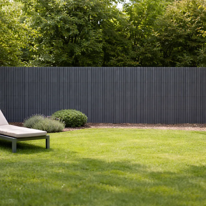 Canisse PVC occultant gris 1,5x3m - Simple face avec kit de fixation