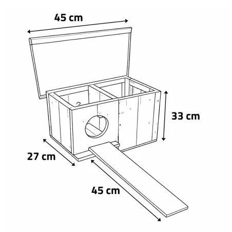 Lot de 3 Nichoirs chicane en bois canards et sarcelles