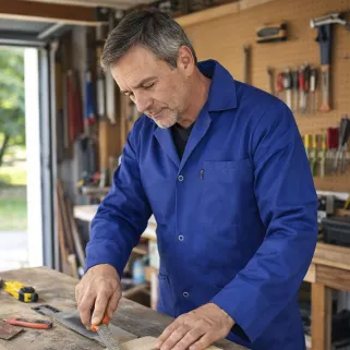 Blouse de travail homme Limeur LMA® - Manches longues - Bleue