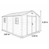 Abri de jardin Lys en plastique 240x287x230,8cm - Résistant et spacieux