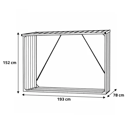 Abri Bûches Métal 2,6 Stères pour Bûches de 50 cm