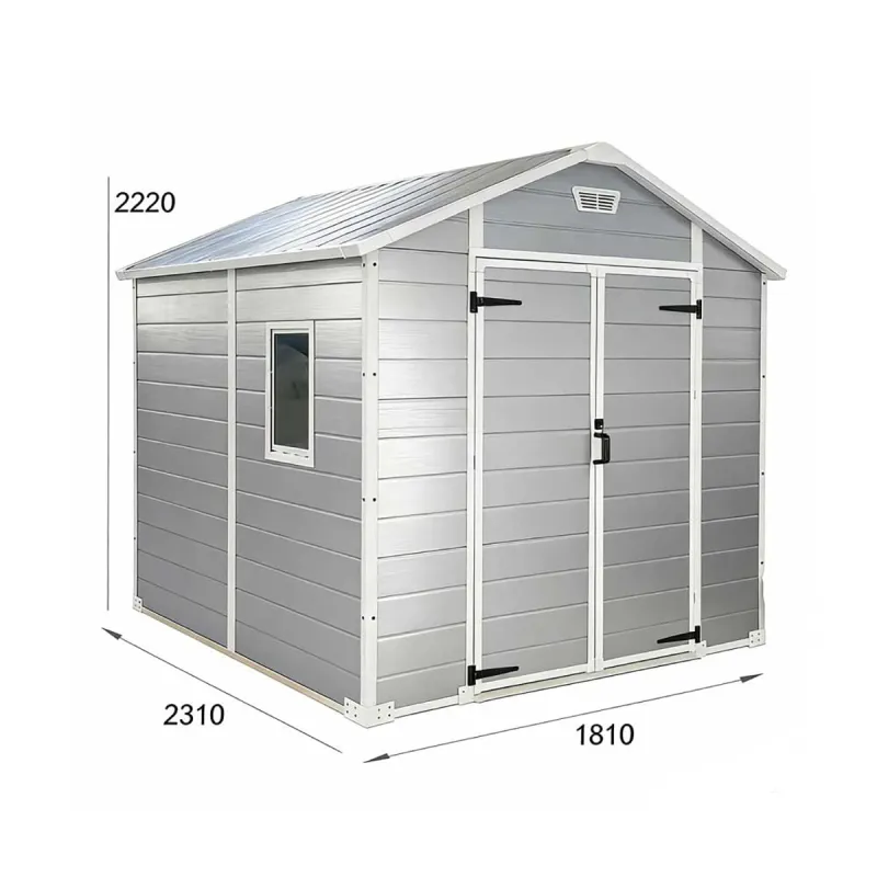 Abri de jardin Lys en plastique 181x231x222cm - Panneaux 12mm & structure aluminium