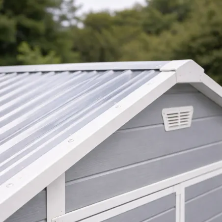 Abri de jardin Lys en plastique 181x231x222cm - Panneaux 12mm & structure aluminium