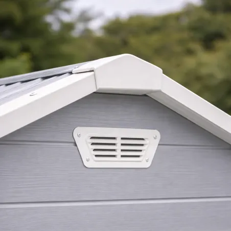 Abri de jardin Lys en plastique 181x231x222cm - Panneaux 12mm & structure aluminium