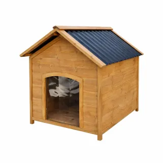Niche chien en bois toit type chalet taille S 71 x 77 x 76 cm